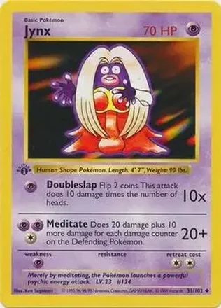 1999 Pokemon Base Set 1st Edition #31/102 - Jynx