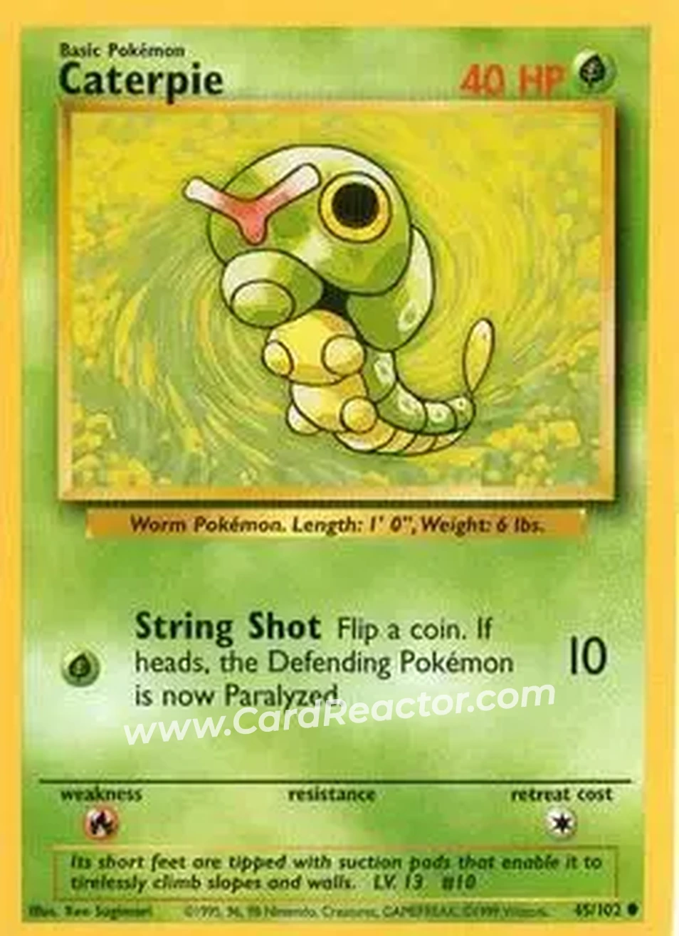 1999 Pokemon Base Set #45/102 - Caterpie