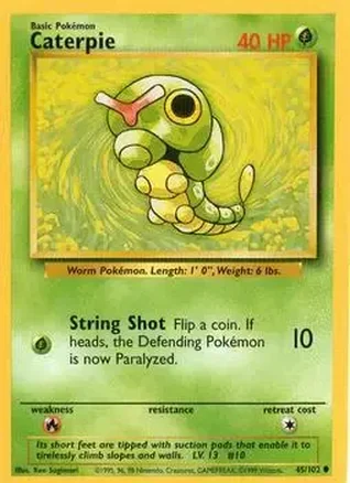 1999 Pokemon Base Set #45/102 - Caterpie