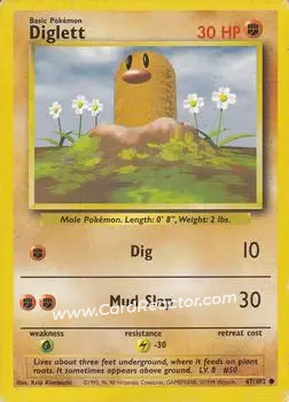 1999 Pokemon Base Set #47/102 - Diglett