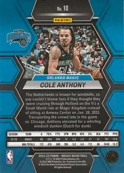 Back of Cole Anthony