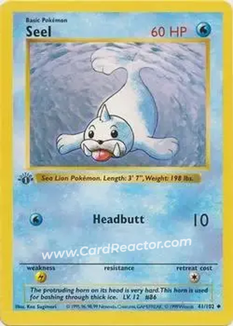 1999 Pokemon Base Set 1st Edition #41/102 - カスミのパウワウ 1999 Pokemon Base Set 1st Edition #41/102 - カスミのパウワウ