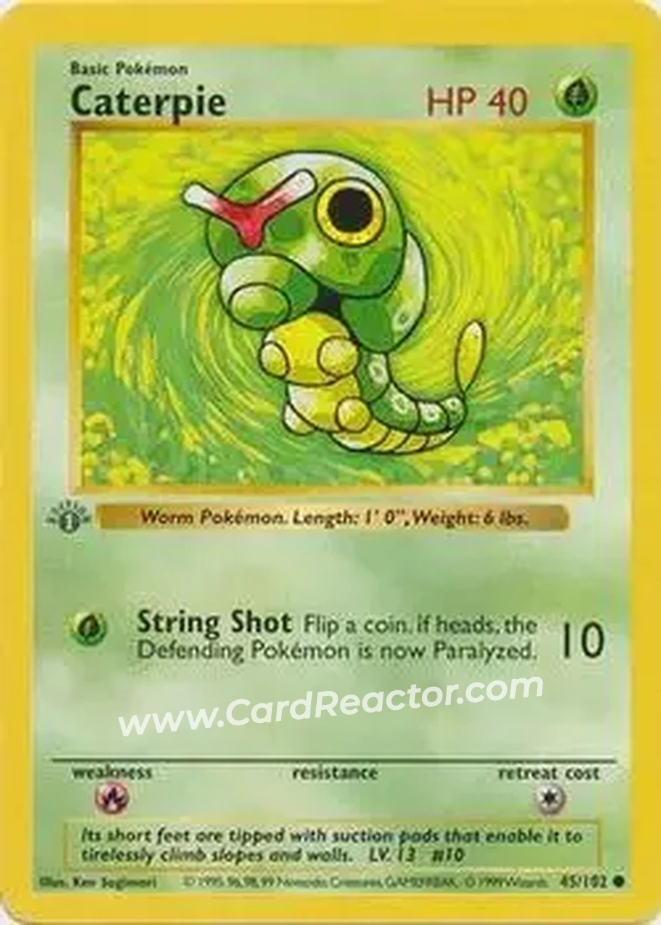 1999 Pokemon Base Set 1st Edition #45/102 - Caterpie