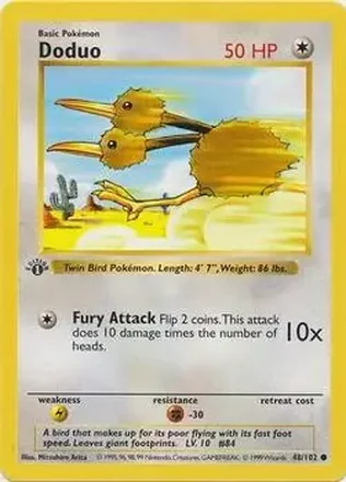 1999 Pokemon Base Set 1st Edition #48/102 - Doduo