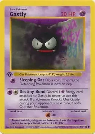 1999 Pokemon Base Set 1st Edition #50/102 - Gastly