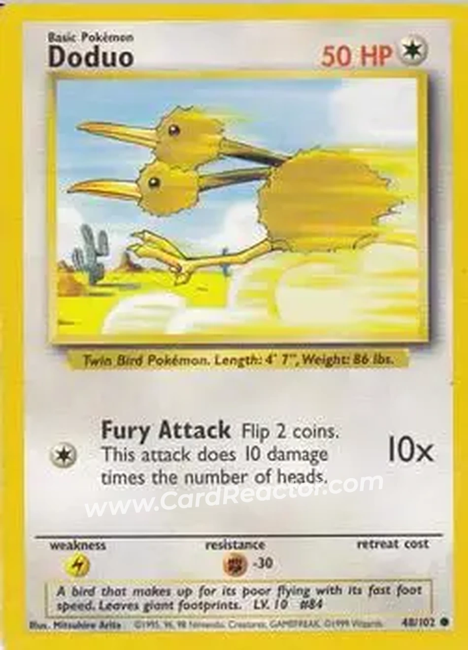 1999 Pokemon Base Set #48/102 - Doduo