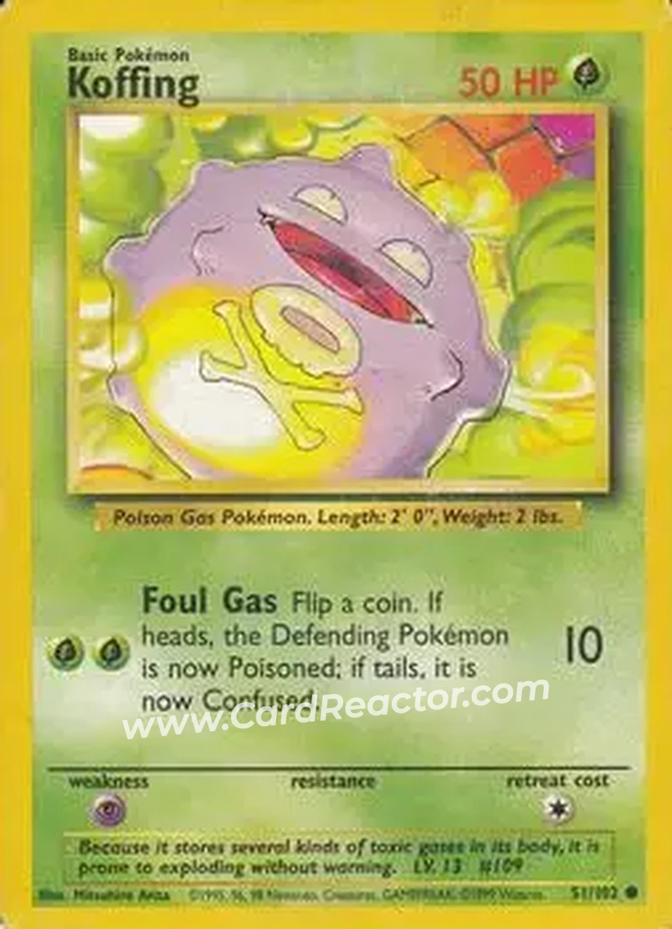 1999 Pokemon Base Set #51/102 - Koffing