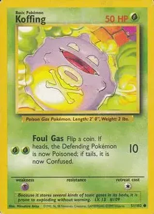 1999 Pokemon Base Set #51/102 - Koffing