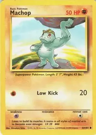 1999 Pokemon Base Set #52/102 - Machop