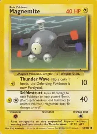 1999 Pokemon Base Set #53/102 - Magnemite
