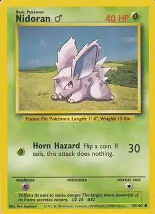1999 Pokemon Base Set #55/102 - Nidoran♂