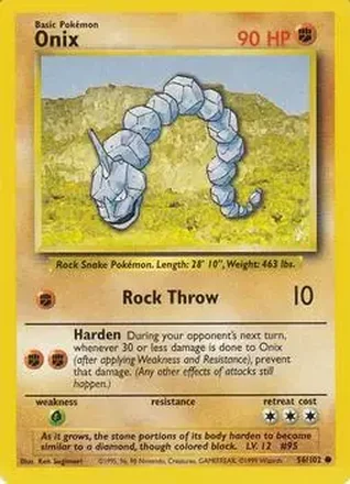 1999 Pokemon Base Set #56/102 - Onix