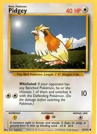 1999 Pokemon Base Set #57/102 - Pidgey