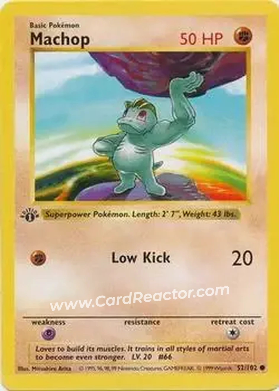 1999 Pokemon Base Set 1st Edition #52/102 - Machop
