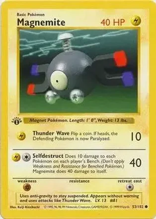 1999 Pokemon Base Set 1st Edition #53/102 - Magnemite