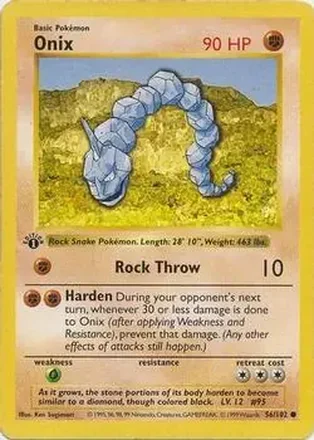 1999 Pokemon Base Set 1st Edition #56/102 - Onix