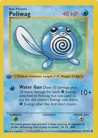1999 Pokemon Base Set 1st Edition #59/102 - カスミのニョロモ