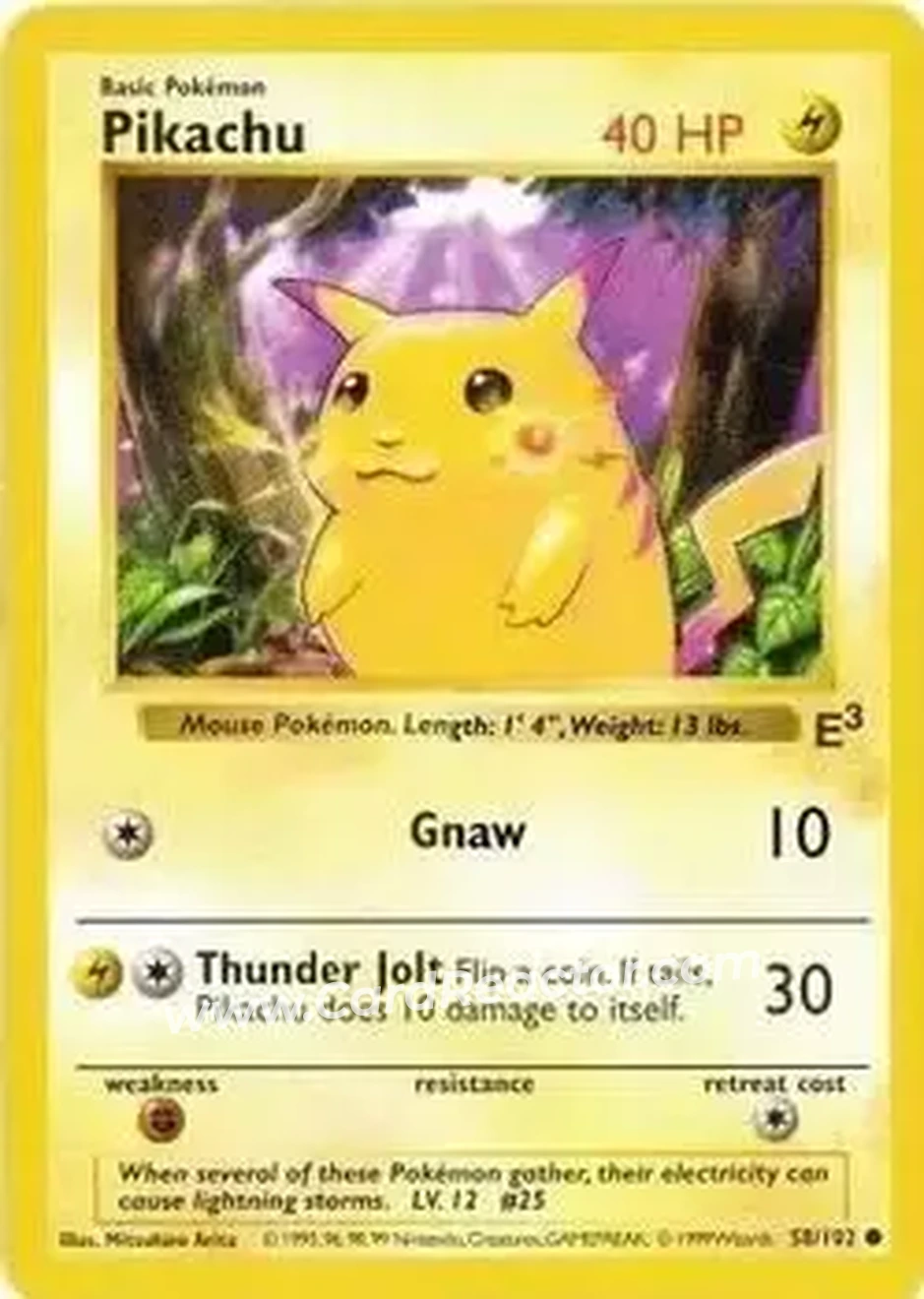 1999 Pokemon Base Set #58/102 - Pikachu