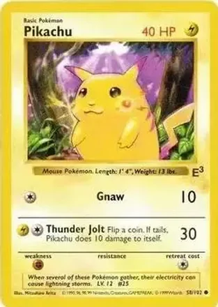1999 Pokemon Base Set #58/102 - Pikachu