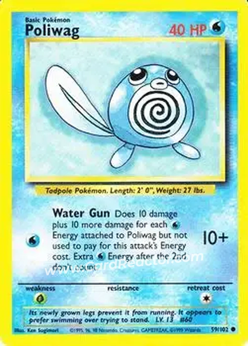 1999 Pokemon Base Set #59/102 - カスミのニョロモ 1999 Pokemon Base Set #59/102 - カスミのニョロモ