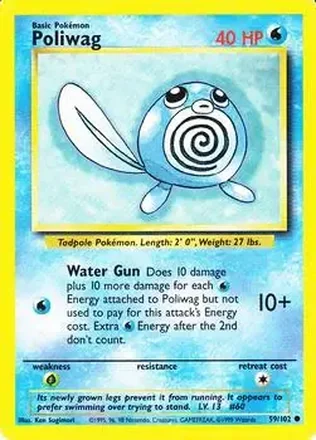 1999 Pokemon Base Set #59/102 - カスミのニョロモ