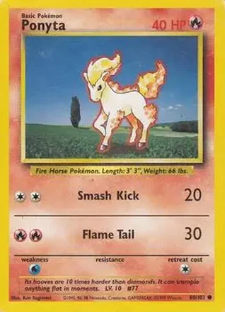 1999 Pokemon Base Set #60/102 - Ponyta