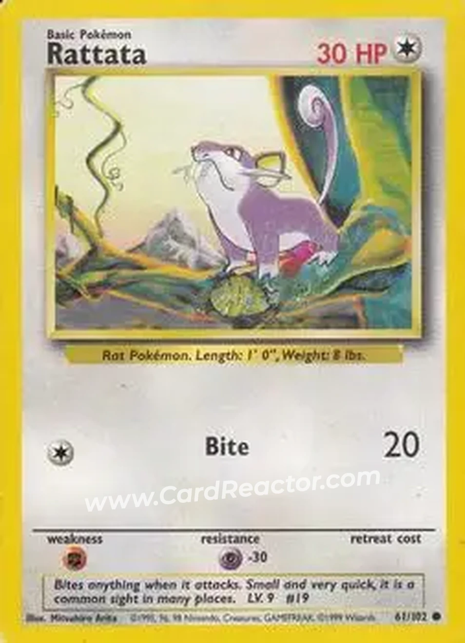 1999 Pokemon Base Set #61/102 - Rattata