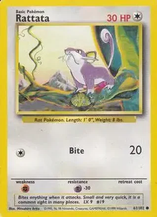 1999 Pokemon Base Set #61/102 - Rattata