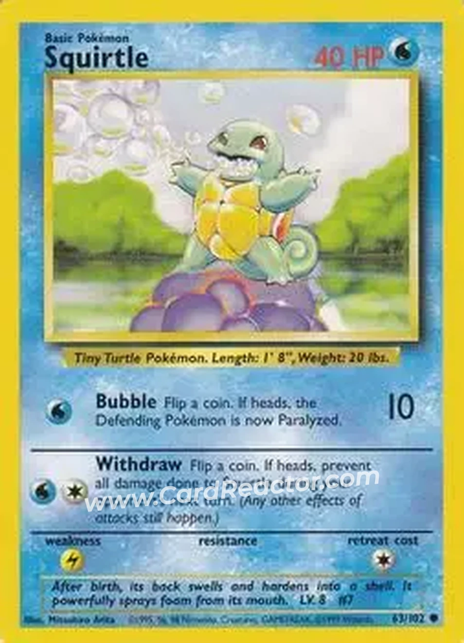 1999 Pokemon Base Set #63/102 - Squirtle