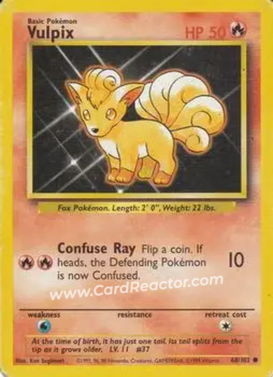 1999 Pokemon Base Set #68/102 - Vulpix 1999 Pokemon Base Set #68/102 - Vulpix