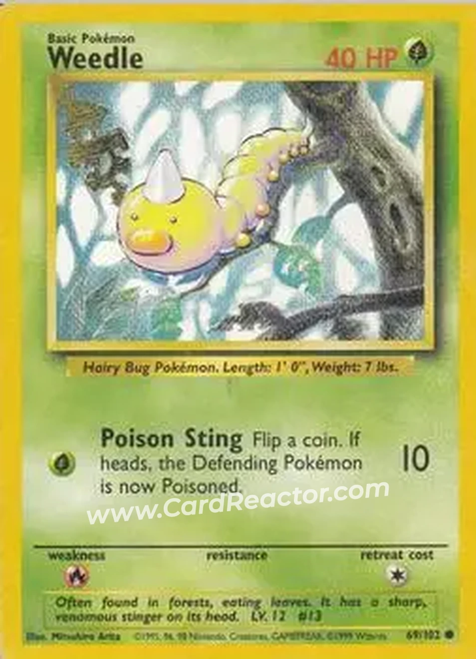 1999 Pokemon Base Set #69/102 - Weedle