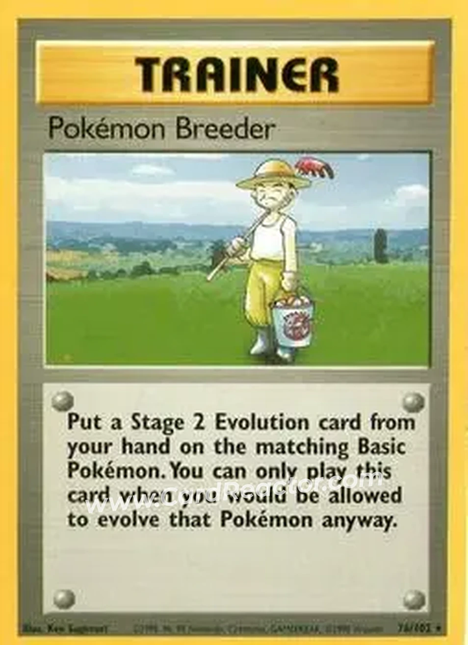1999 Pokemon Base Set #76/102 - Pokémon Breeder 1999 Pokemon Base Set #76/102 - Pokémon Breeder
