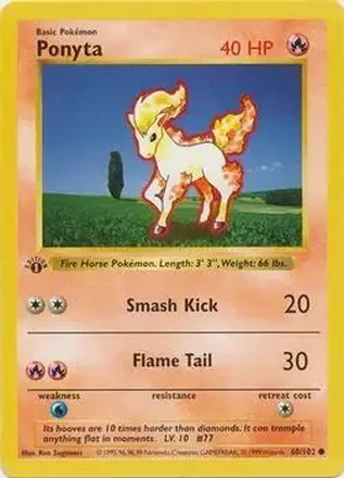 1999 Pokemon Base Set 1st Edition #60/102 - Ponyta