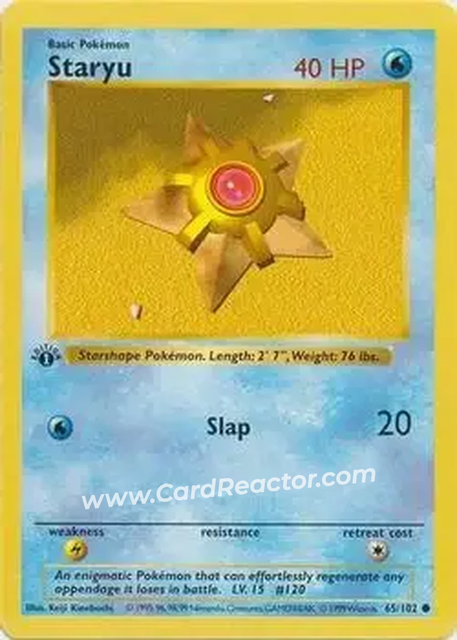 1999 Pokemon Base Set 1st Edition #65/102 - Staryu