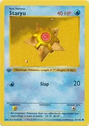1999 Pokemon Base Set 1st Edition #65/102 - Staryu