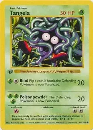 1999 Pokemon Base Set 1st Edition #66/102 - Tangela