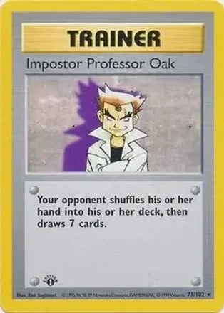 1999 Pokemon Base Set 1st Edition #73/102 - Imposter Professor Oak