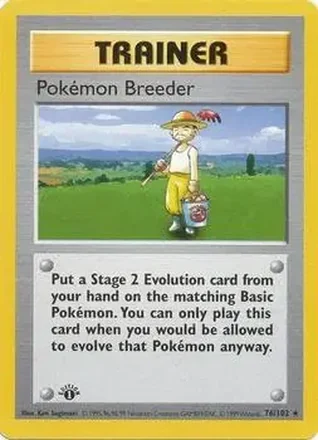 1999 Pokemon Base Set 1st Edition #76/102 - Pokémon Breeder