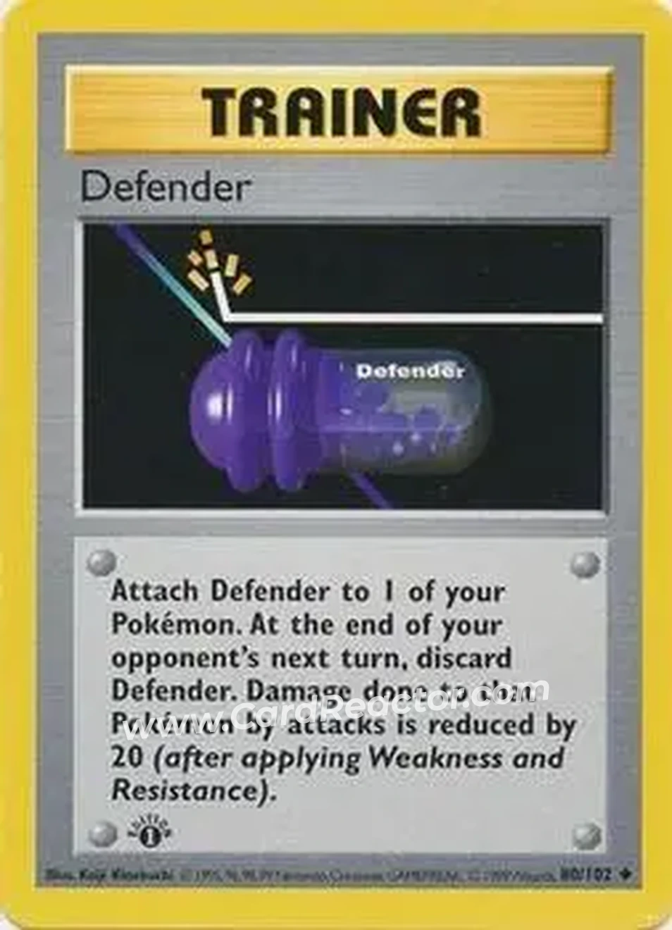 1999 Pokemon Base Set 1st Edition #80/102 - Defender 1999 Pokemon Base Set 1st Edition #80/102 - Defender