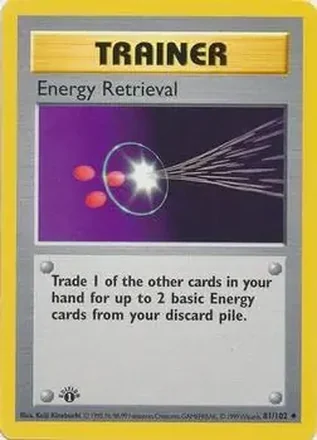 1999 Pokemon Base Set 1st Edition #81/102 - Energy Retrieval