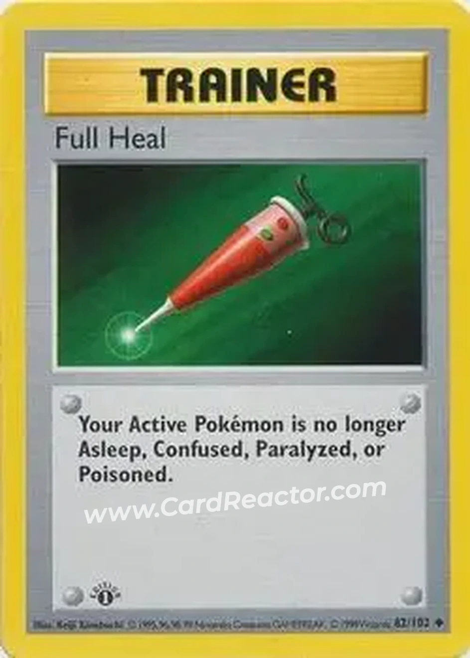 1999 Pokemon Base Set 1st Edition #82/102 - Full Heal