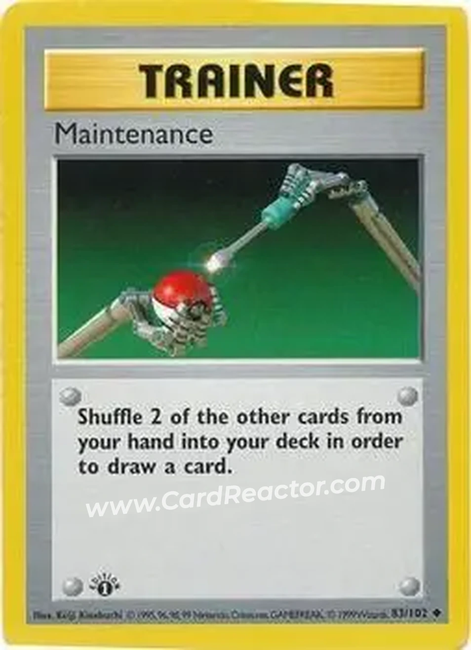 1999 Pokemon Base Set 1st Edition #83/102 - Maintenance 1999 Pokemon Base Set 1st Edition #83/102 - Maintenance