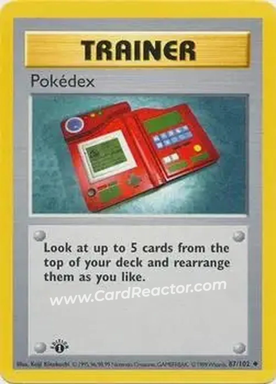 1999 Pokemon Base Set 1st Edition #87/102 - Pokédex
