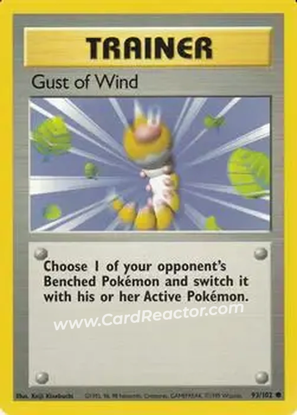 1999 Pokemon Base Set #93/102 - Gust of Wind