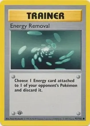1999 Pokemon Base Set 1st Edition #92/102 - Energy Removal