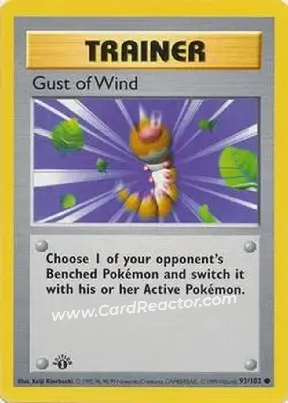 1999 Pokemon Base Set 1st Edition #93/102 - Gust of Wind