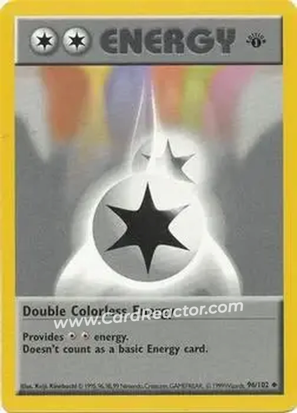 1999 Pokemon Base Set 1st Edition #96/102 - Double Colorless Energy