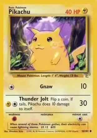 1999 Pokemon Base Set #58/102 - Pikachu