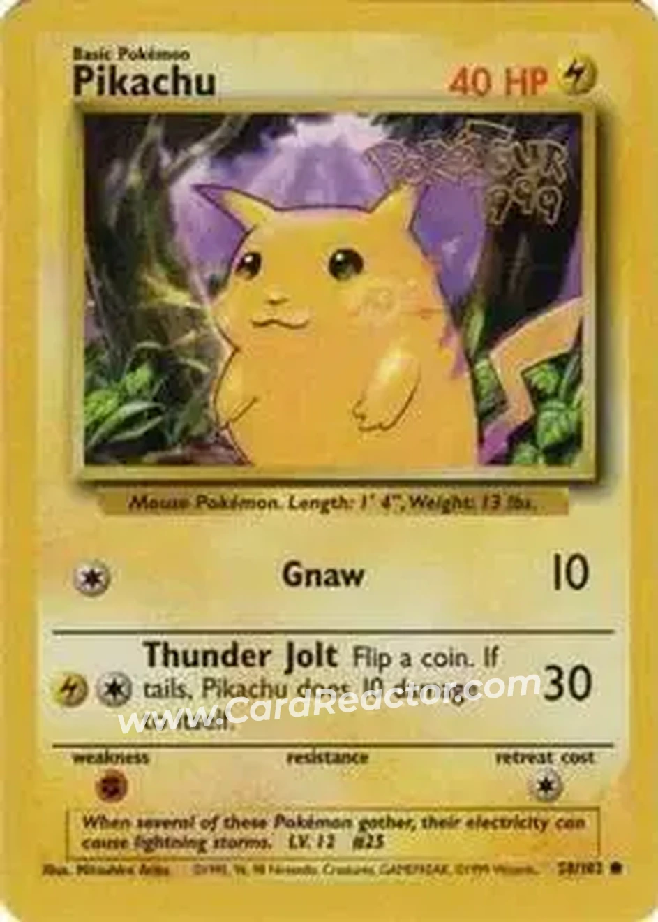 1999 Pokemon Base Set #58/102 - Pikachu