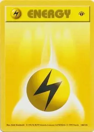 1999 Pokemon Base Set 1st Edition #100/102 - Lightning Energy